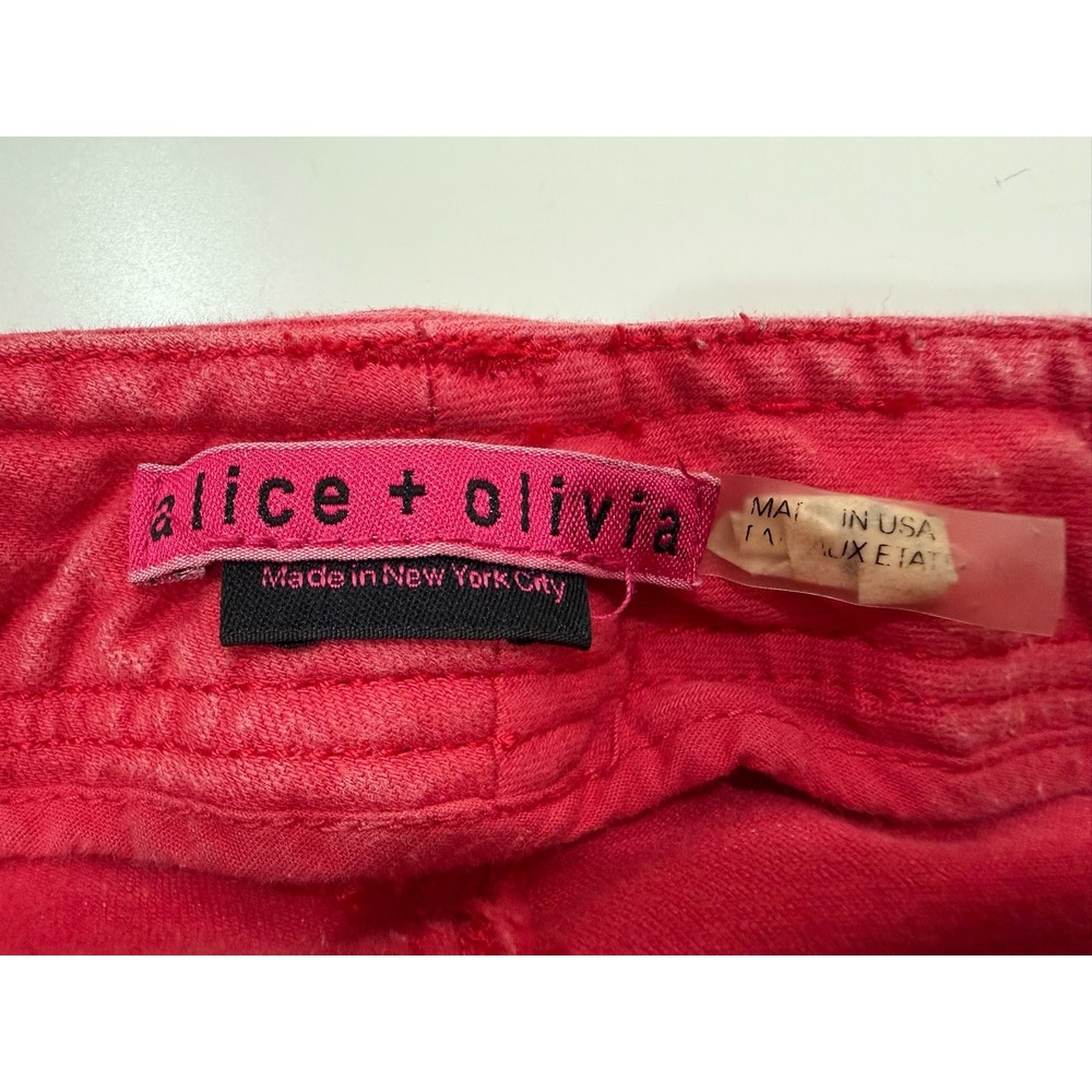 Alice + Olivia Raspberry Pink Corduroy Skinny Jeans Size 4 - Picture 7 of 12